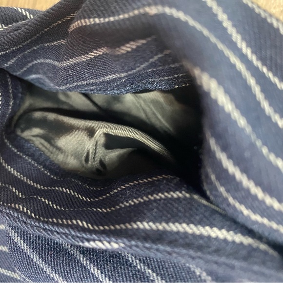 LOFT Navy Stripe Trousers NWT Size 16 Straight Leg Work Pants - Picture 5 of 8